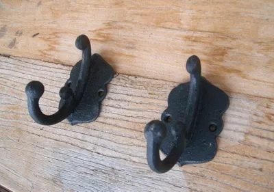 Produktbild von Wandhaken, 2 Stück, Doppelhaken, Mehrzweckhaken, Gusseisen, Landhaus