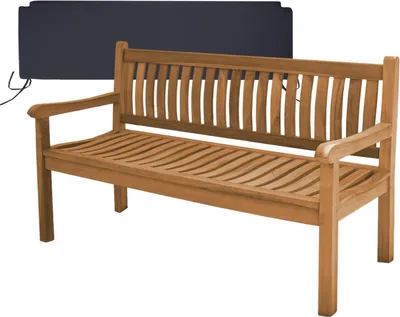 Produktbild von Gartenbank Arezzo Teak Massivholz 150 cm Schwarz