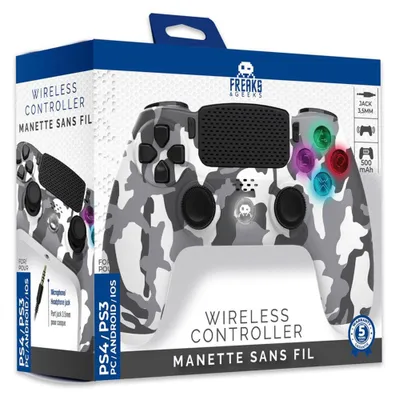 Immagine prodotto di Trade Invaders Controller wireless White Camo (connettore jack da 3,5 mm) | PS4 e multi-dispositivo | Freaks And Geeks