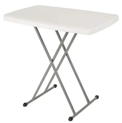 Productafbeelding van Bijzettafel Opvouwbaar Tuintafel - Kunststof - In hoogte verstelbaar - Voor binnen en buiten - 93 x 51 cm