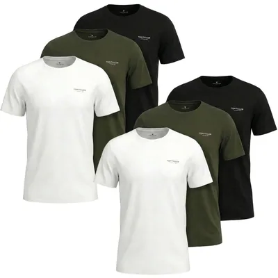Produktbild von TOM TAILOR Herren Shirt kurzarm Rundhals | 6er Pack | 8103