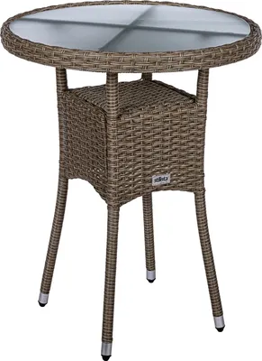 Produktbild von Beistelltisch Gartentisch Bistro-Tisch Kaffeetisch Tischplatte aus Milch-Glas