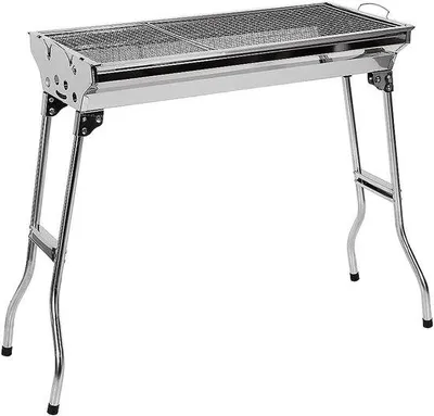 Productafbeelding van Houtskoolgrill 73 × 33,5 × 70 cm - roestvrij staal - draagbaar en opvouwbaar - ideaal voor camping