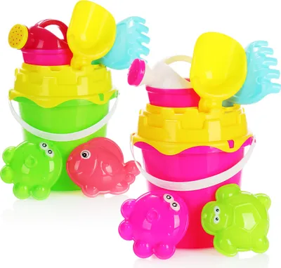 Produktbild von COM-FOUR® 14-teiliges Strandspielzeug-Set - Sandspielzeug für Strand und Sandkasten - Eimer, Schippe, Formen und Gießkanne [Auswahl variiert]