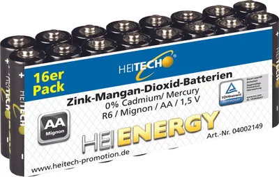 Produktbild von HEIENERGY Zink-Mangan Batterien Mignin/AA 16er-Pack