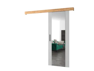 Obrázek produktu pro MOB, Posuvné dveře - 90 cm - Sharlene II (bílá matná + craft gold + černá) (se zrcadlem)