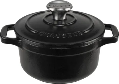 Produktbild von CHASSEUR PUC471001, Auflaufform, Rund, Eisenguss, 1 Person(en), Keramik, Halogen, Gas, Induktion, Schwarz