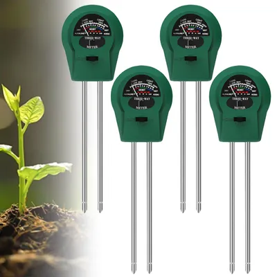 Produktbild von GAOUTO 4 Stück Boden Feuchtigkeitsmessgerät für Pflanzen, 3 in 1 Feuchtigkeitsmesser Pflanzen, Bodenmessgerät mit PH/Temperatur/Licht, Geeignet für Gartenarbeit, Rasen, Garten, Landwirtschaft