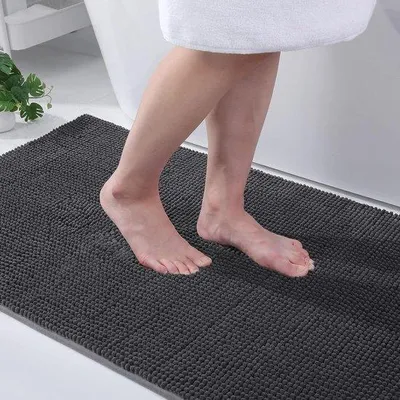 Obrázek produktu pro Uniqoos® Homaxy, rohož do koupelny z mikrovlákna, protiskluzová, omyvatelná, měkká a savá, podložka pod sprchu 50x80 cm, tmavě šedá