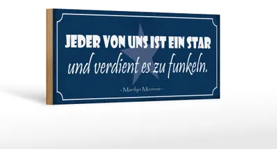 Produktbild von Holzschild Spruch 27x10cm jeder von uns ist ein Star und