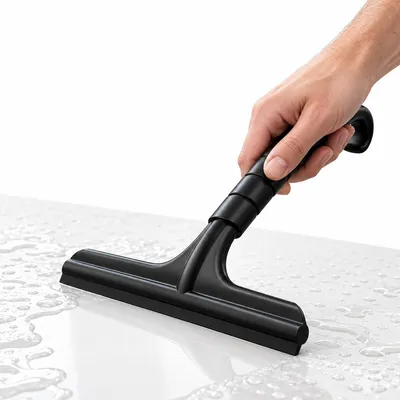 Produktbild von Duschabzieher Silikon 25 cm, Glasabzieher mit Anti-Rutsch-Griff & Aufhänger, streifenfrei, für Dusche, Fliesen, Spiegel, Fenster & Auto