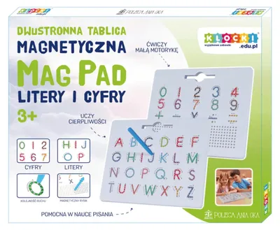 Zdjęcie produktu dla Tablica magnetyczna MagPad Litery i Cyfry - dwustronna 3+