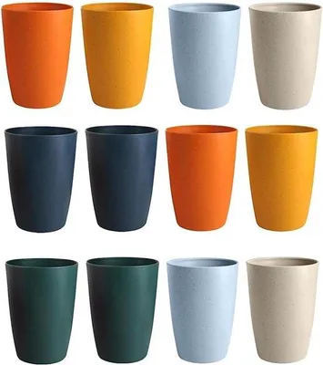 Image de Lot de 12 gobelets en plastique réutilisables de 360 ml pour enfants