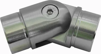 Produktbild von TIBU Handlauf Gelenkverbinder Edelstahl 90-180 Grad Anbauteil in Mahagoni Ton