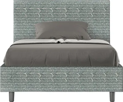 Produktbild von ITYHOME - Gepolstertes Bett mit Lattenrost 120x190 mit Stoffbezug Aragona 7 Himmelblau Adele