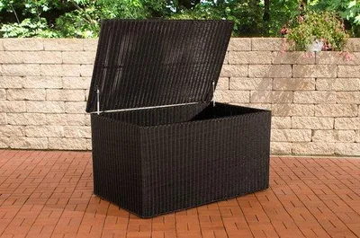 Image de Coffre de rangement étanche XL - Avec couvercle - Pour l'intérieur et l'extérieur - Coffre à coussins de jardin - 156 x 98 x 86 cm