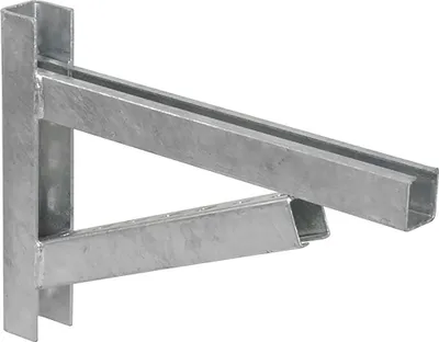 Produktbild von 2 Stück - Schwere feuerverzinkte Schienenkonsole Profil 38/40 - Länge 520 mm  : 520 mm Länge: 520 mm