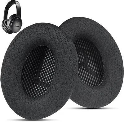 Productafbeelding van Vervangende oorkussens voor hoofdtelefoon - zwart - compatibel met QC45 QC35 QC25 QC2