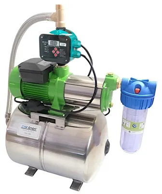 Produktbild von CHM GmbH Hauswasserwerk 24 Liter, 1650 Watt 6,5 Bar, 10.000 L/h Gartenpumpe mit Druckschalter