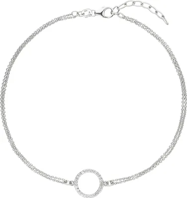 Produktbild von JOBO Fußkettchen Fußkette 925 Sterling Silber 24 Zirkonia 26 cm