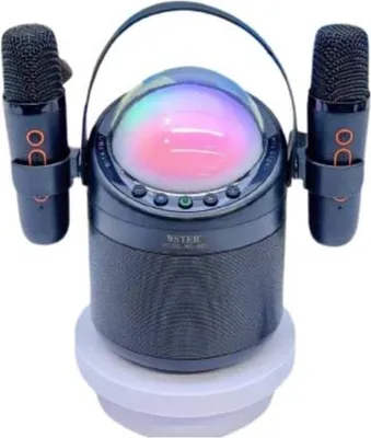 Immagine prodotto di INF Sistema Karaoke Wireless Bluetooth con Doppio Microfono e Luci RGB Nero