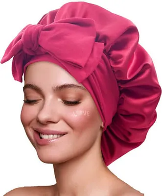 Zdjęcie produktu dla Satynowy czepek wiązany BONNET Yeye Bordo