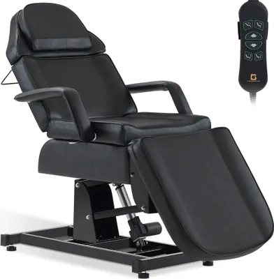 Produktbild von Kosmetikliege Elektrisch, Massageliege Klappbar & Höhenverstellbar, Tattoo Liege mit 3 Motoren, Massagetisch für 0751(Schwarz/Kunstleder)