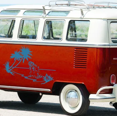 Produktbild von Aufkleber - Autoaufkleber "Beach Girl" 86cm x 60cm hellblau - Tuning Carystyling Heckscheibe Auto