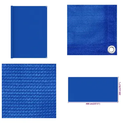 Image de vidaXL Tapis de tente 200 x 400 cm bleu HDPE - Tapis de tente - Tapis de terrasse - Tapis de camping