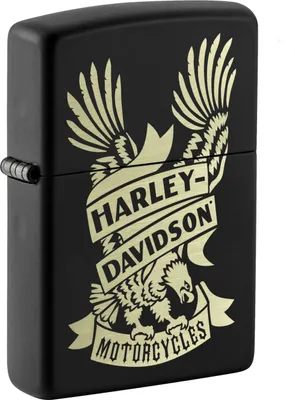 Zdjęcie produktu dla Zapalniczka Zippo Harley-Davidson Eagle Motorcycle czarna 60006097 benzynowa