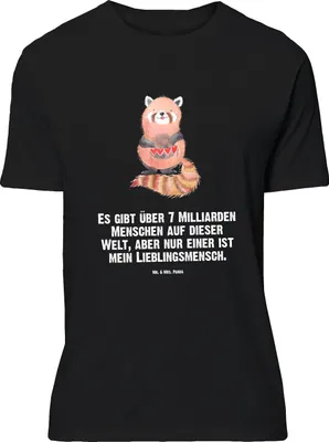 Produktbild von Mr. & Mrs. Panda Größe XL T-Shirt Roter Panda - Schwarz - Geschenk, Liebling, Liebe, Tshirt, mit Spruch, Rot, Lieblingsmensch, Lustige Sprüche, Shirt, Herz