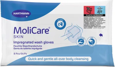 Productafbeelding van MoliCare 995074, Exfoliërende handschoenen, Wit, 8 stuks