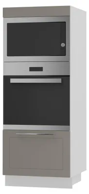 Produktbild von Backofenschrank KVANTUM Teilauszug 60cm Korpus- & Frontfarbe wählbar (Q-D5AM/60/154),beige matt,weiß