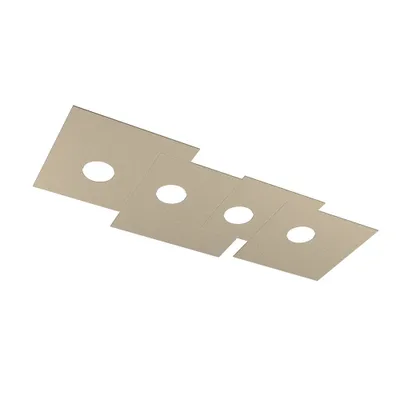 Produktbild von Toplight 4-flammige rechteckige Deckenleuchte Platte mit GX53-Fassung, sandfarbene Struktur, modernes Design 86x37x3cm