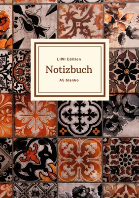 Produktbild von Notizbuch schön gestaltet mit Leseband - A5 Hardcover blanko - 100 Seiten 90g/m² - floral indisch -Papier