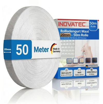 Produktbild von INOVATEC 50 m Rollladen Gurtband Maxi 20 mm grau
