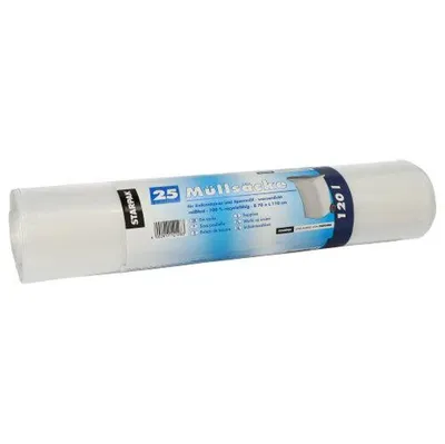 Produktbild von Papstar Müllsäcke, LDPE 120 l 110 cm x 70 cm transparent, 5 x 25 Stück