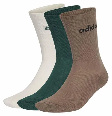 Immagine prodotto di Adidas - Calzini unisex da uomo/donna, con logo (confezione da 3) SX711 (taglia 40-42 EU) (bianco/marrone/verde)