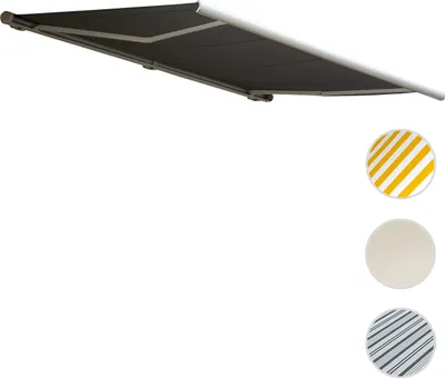 Produktbild von Elektrische Kassettenmarkise H124, Markise Vollkassette 5x3m  Polyester Anthrazit