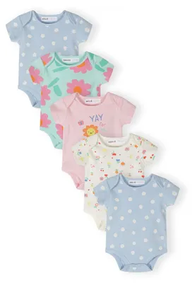 Produktbild von Minoti Baby Bodys Baumwolle kurzarm Hellblau Gr. 62 für Mädchen
