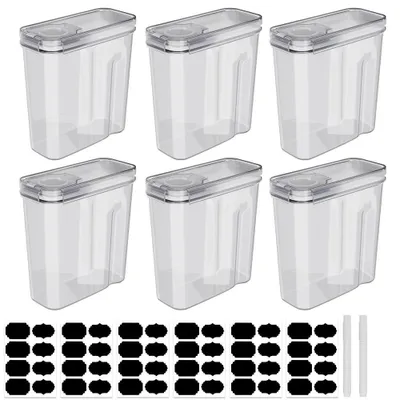 Produktbild von Vorratsdosen Set - Luftdichte Lebensmittelbehälter - 3/6/9-teilig 4L Kunststoff - Mit Deckel - Getreidespender - Stapelbar - Transparent - Weiß