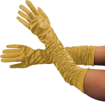 Produktbild von Deluxe Handschuhe lang gold glänzend lange Hand schuh Kostüm