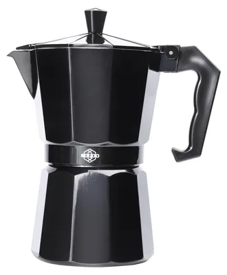 Moka-Kanne 6 Tassen, Alu, Schwarz, für Gas & Elektro