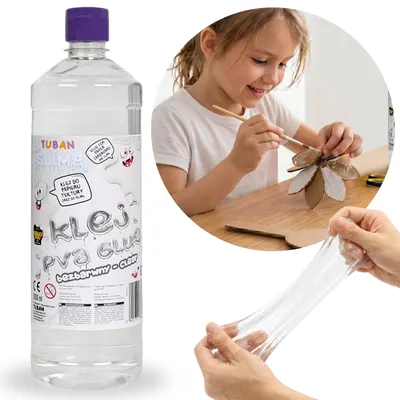 Produktbild von Tuban Farbloser Slime Kleber 1L – PVA Kleber auf Wasserbasis, Transparenter Bastelkleber für Kinder, ideal für Schleimherstellung & DIY