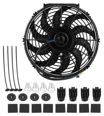 Image de Ventilateur de voiture - Refroidissement - Design mince - 30,5 cm - 80W - Universel - Silencieux - Pour voiture