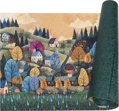 Produktbild von Küchenläufer RANNA Teppichläufer Bodenmatte Flurläufer Küchenteppich 52x100cm Impressionism Bunt Robust