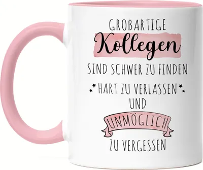 Produktbild von Großartige Kollegen Sind Schwer Zu Finden Tasse Rosa Dankeschön Geschenk Hart Zu Vergessen
