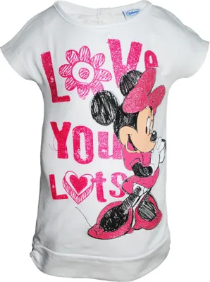 Produktbild von 73022 Disney Minnie Mouse Longshirt Mädchen Weiß Gr. 128 – Bequemes Shirt mit Minnie Mouse Print für Disney-Fans