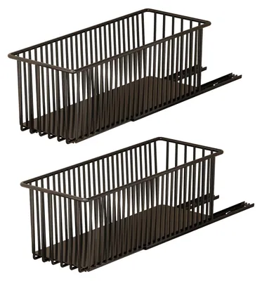 Produktbild von Küchenschrank Organizer - Ausziehbare Regale 2er Set - Kohlenstoffstahl - Für Unterschränke - Schwarz