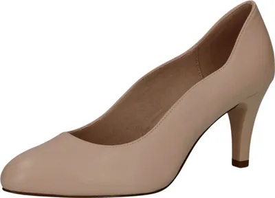 Produktbild von Caprice High Heel Pump aus Leder mit Wellenschnittkante und atmungsaktiver Lederdecksohle